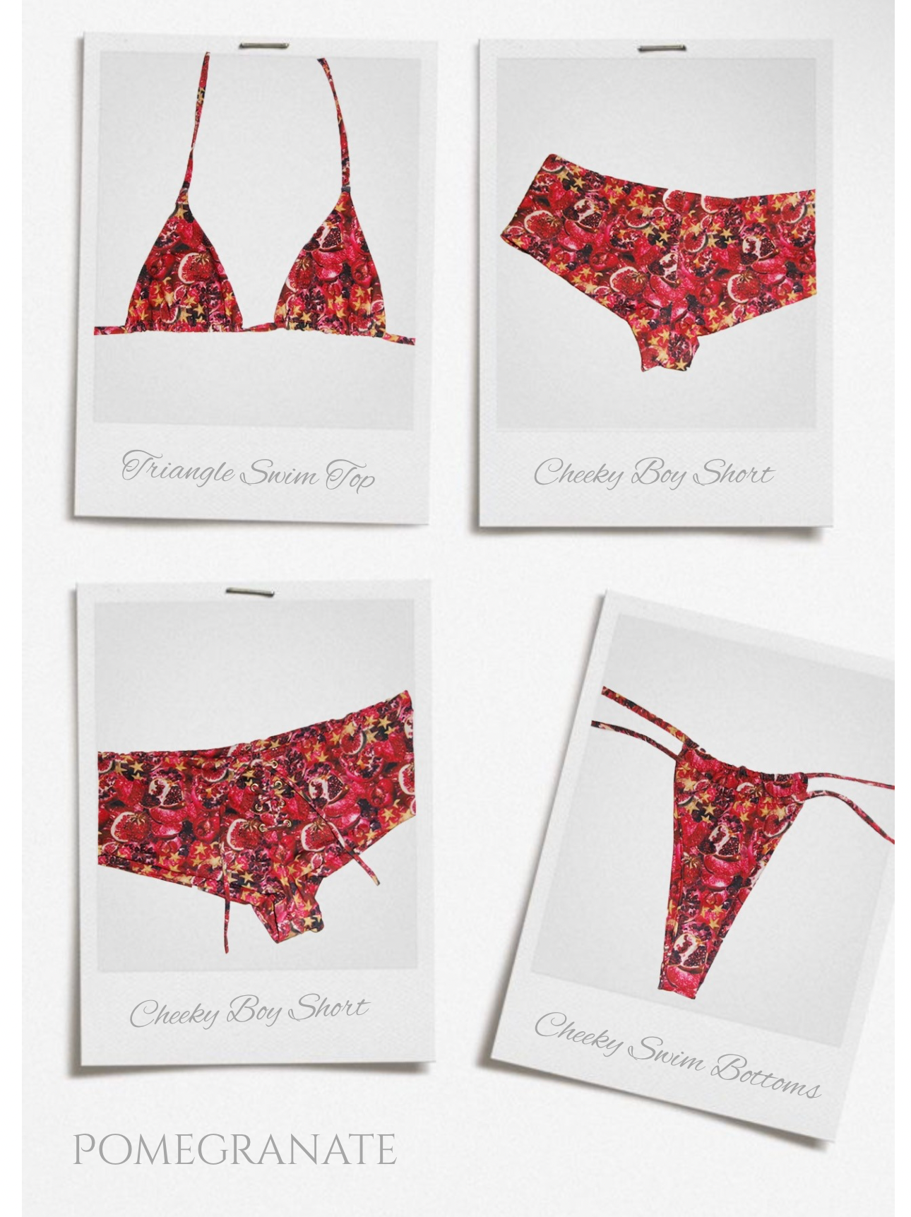 Triangle Swim Top Pomegranate